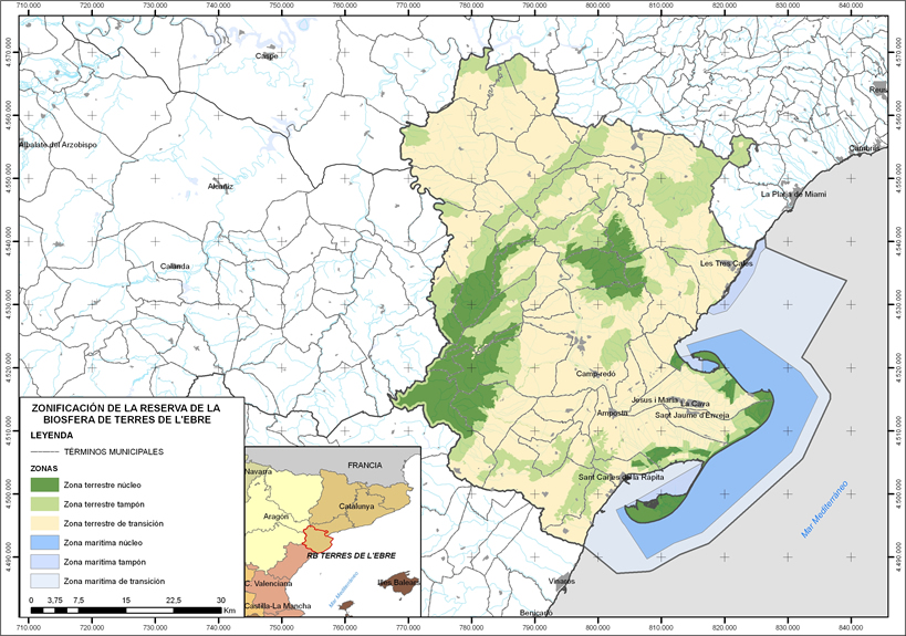 Terres de L'Ebre - Plano de ubicación