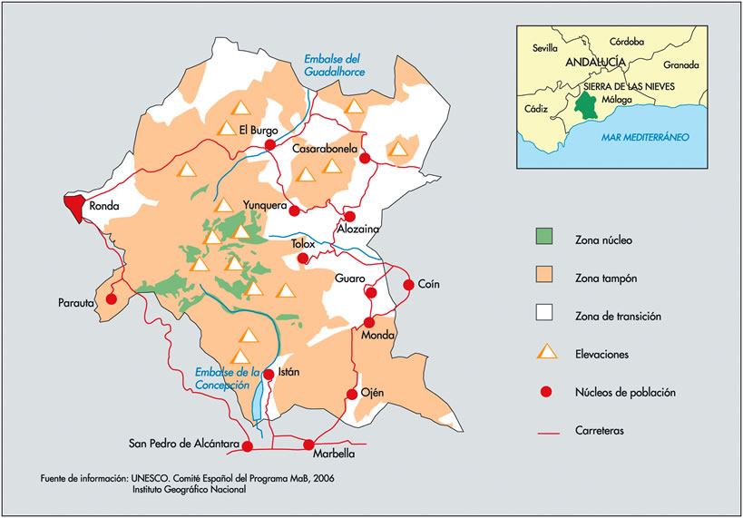 Plano de ubicación - Sierra de las Nieves